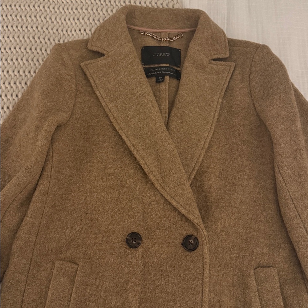 J. Crew Women's Camel Italian Boiled Wool Coat